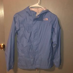 Light blue north face rain jacket !